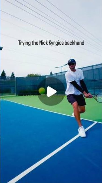 Trying the Kyrgios backhand. It is all in the left hand.